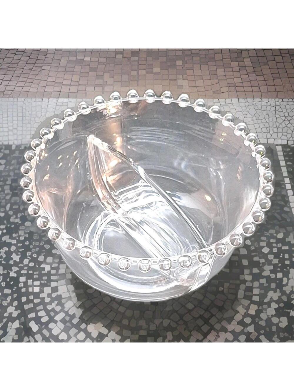 Imperial Glass-Ohio Candlewick Clear Divided Mayo Serving Bowl (Stem3400)